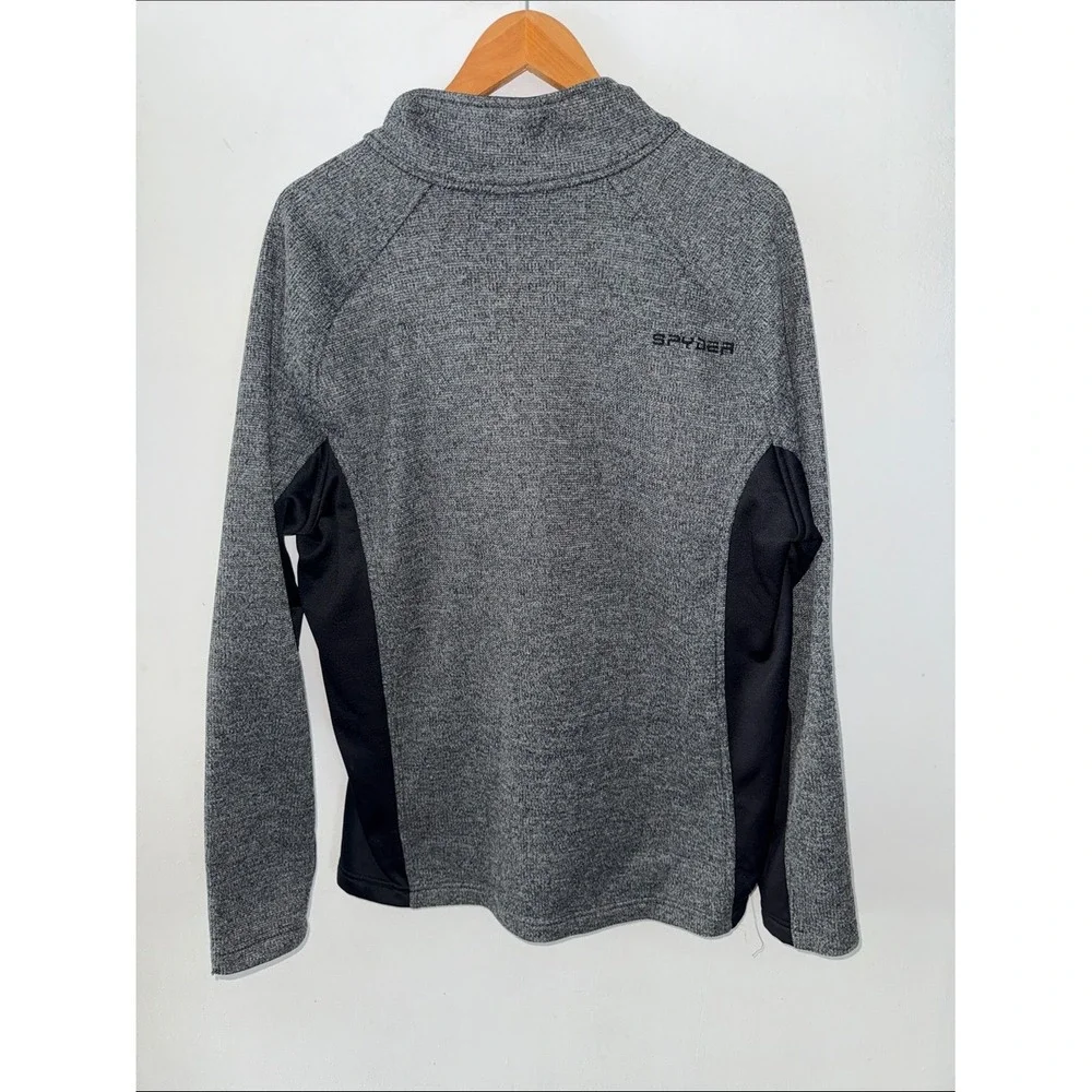 Spyder‎ Men's Outbound Quarter-Zip Midweight Core Sweater Fleece Gray Black-XL